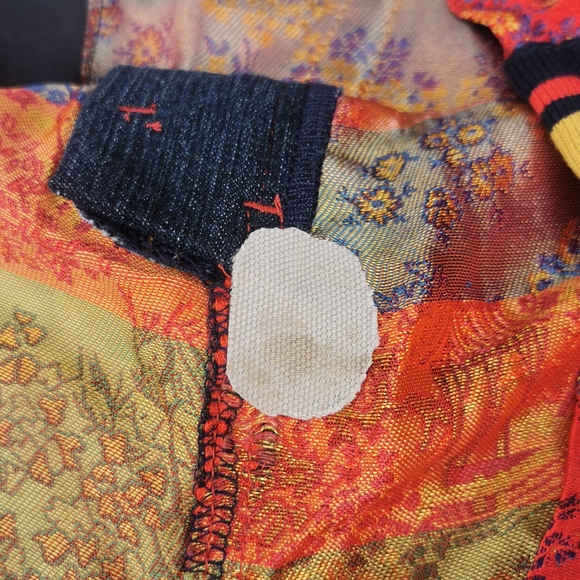 Jordache Vintage Jean Size 11 / 12 and satin skirt Red Gold Blue retro - Picture 11 of 15